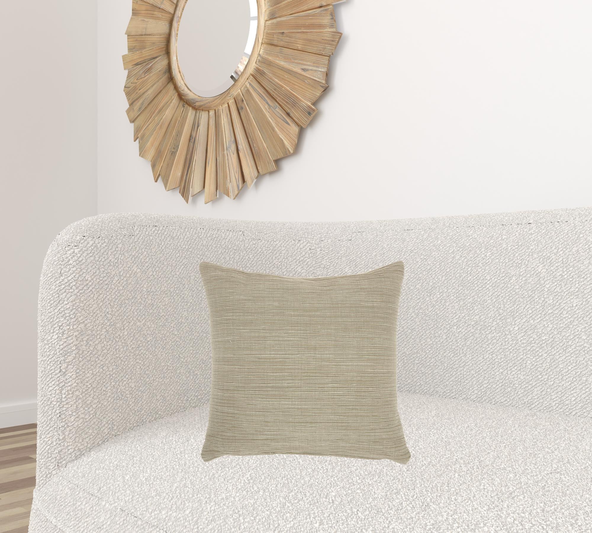 Taupe Distressed Stripes Throw Pillow