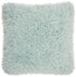 Fluffy Celadon Blue Shag Accent Throw Pillow