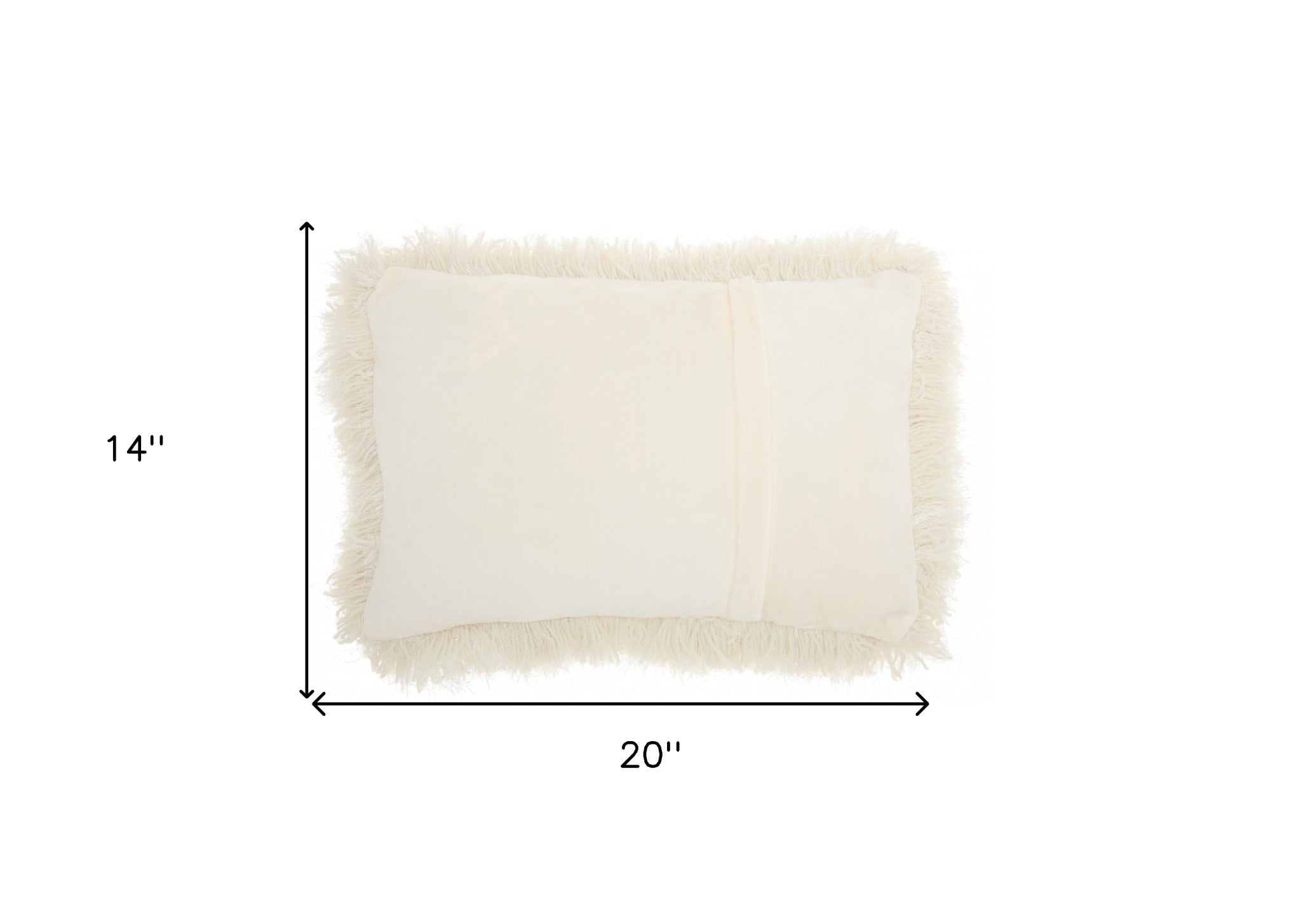 Cream Super Shaggy Throw Pillow