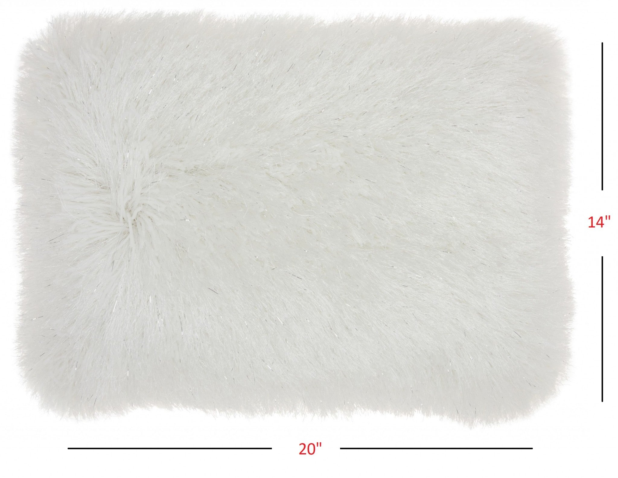 White Super Shaggy  Throw Pillow