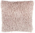 Square Blush Pink Shag Throw Pillow