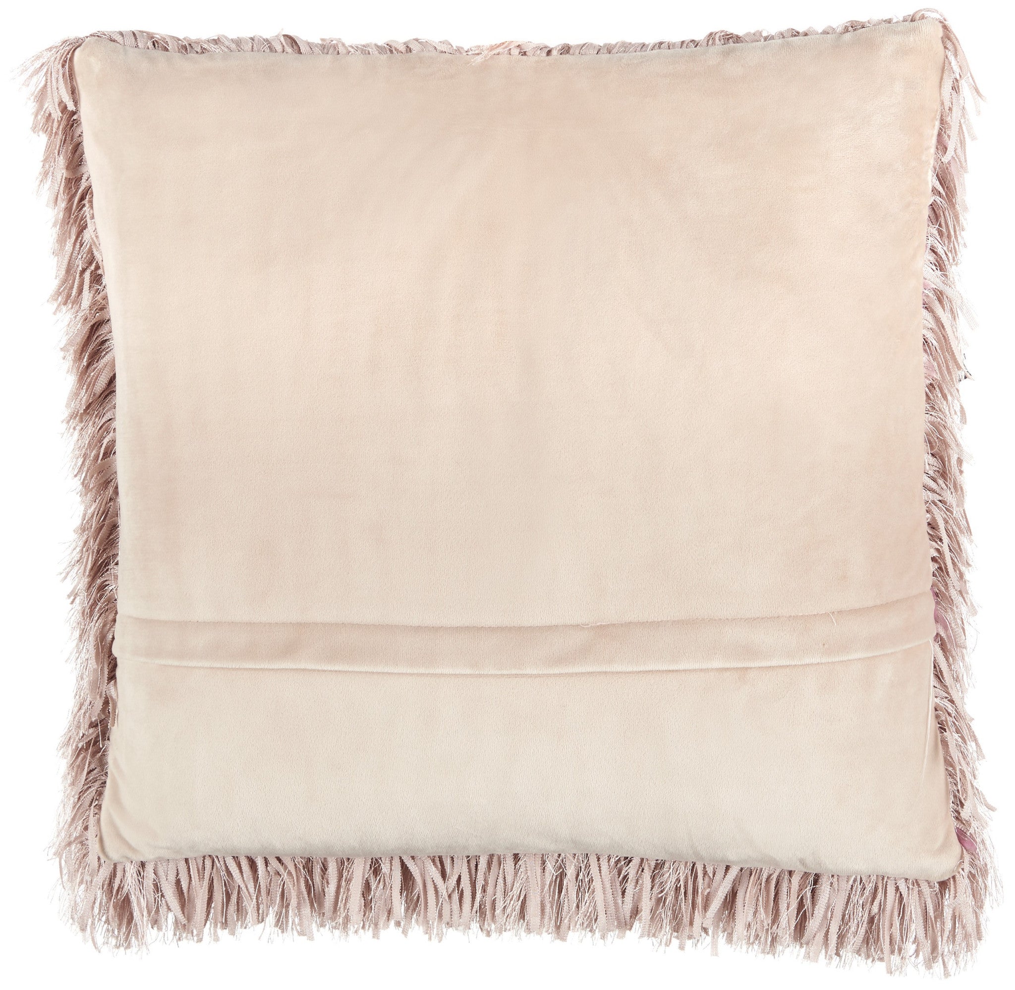 Square Blush Pink Shag Throw Pillow