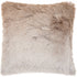 Plush Beige Silver Accent Throw Pillow