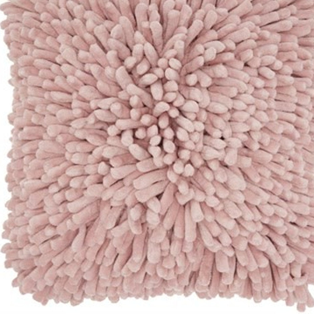 20" Pale Pink Soft Nubby Shag Throw Pillow
