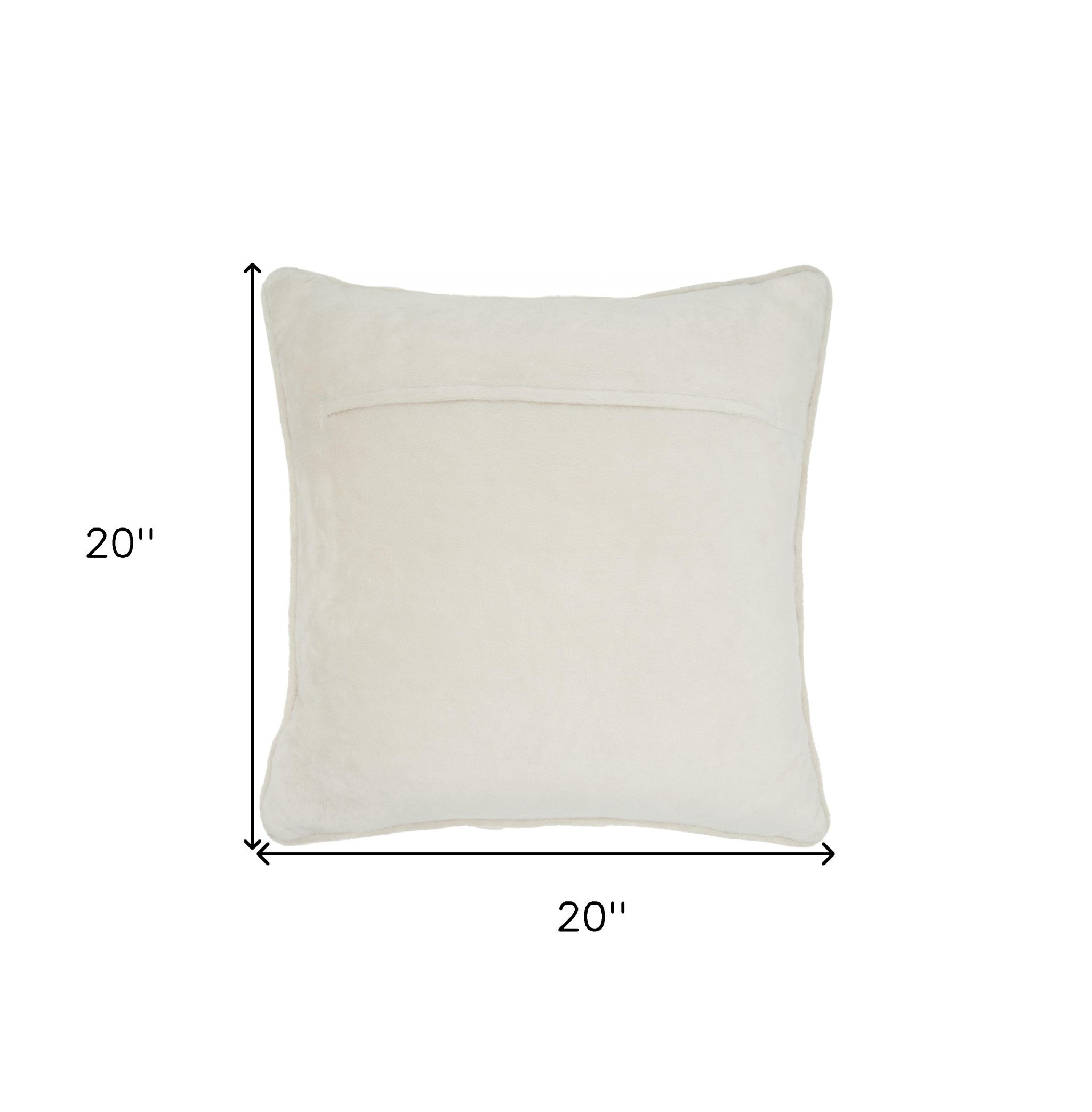 20" Ivory With Bling Quilted Velvet Throw Pillow