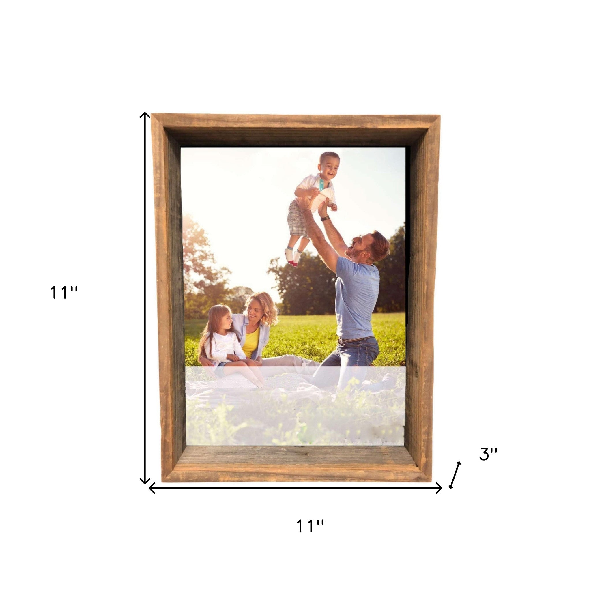 6” X 6” Rustic Farmhouse Gray Wood Shadow Box Frame
