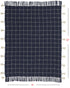 Navy And White Stitched Square Pattern Cotton Throw Blanket