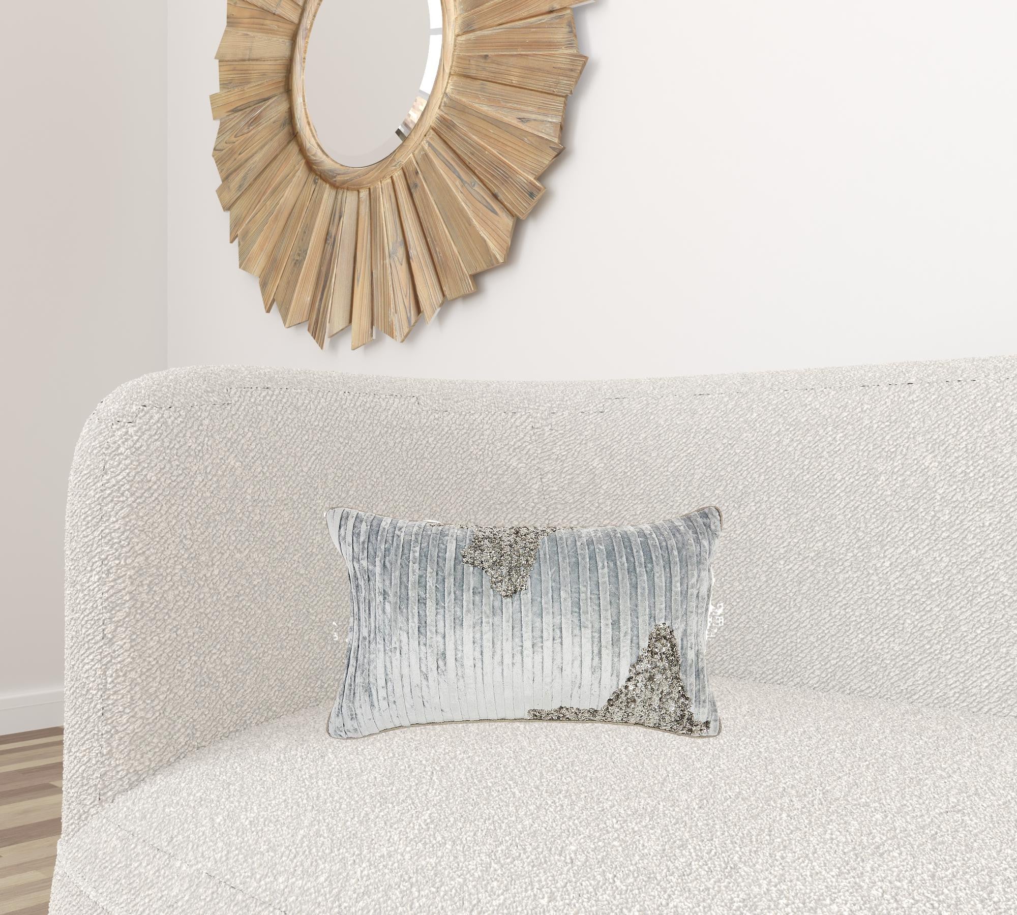 Periwinkle Embellished Lumbar Pillow