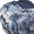 Chunky Sectioned Shades Of Blue Faux Fur Throw Blanket