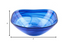 Set Of Two Modern Soft Square Blue Swirl Glass Bowls