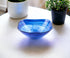 Set Of Two Modern Soft Square Blue Swirl Glass Bowls