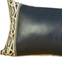 Rectangular Spruce Blue Faux Leather And Geometric Pattern Lumbar Pillow Cover