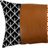 Reverse Black And White And Brown Faux Leather Lumbar Pillow Cover