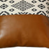 17" X 17" Brown and White Faux Leather Pillow Cover