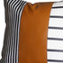 Faux Leather And Monochromatic Stripes Decorative Pillow Cover