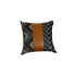 Black And White Pearl Geo With Brown Faux Leather Pillow Cover