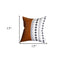 Monochromic Diamond And Brown Faux Leather Pillow Cover