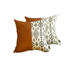 Set Of 2 Semi Brown Faux Leather And Eclectic Geometric Patterns Pillow Covers