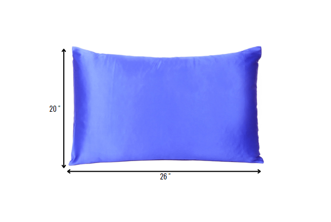 Royal Blue Dreamy Set Of 2 Silky Satin Standard Pillowcases