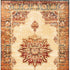 5’ X 7’ Gold And Orage Floral Medallionarea Rug