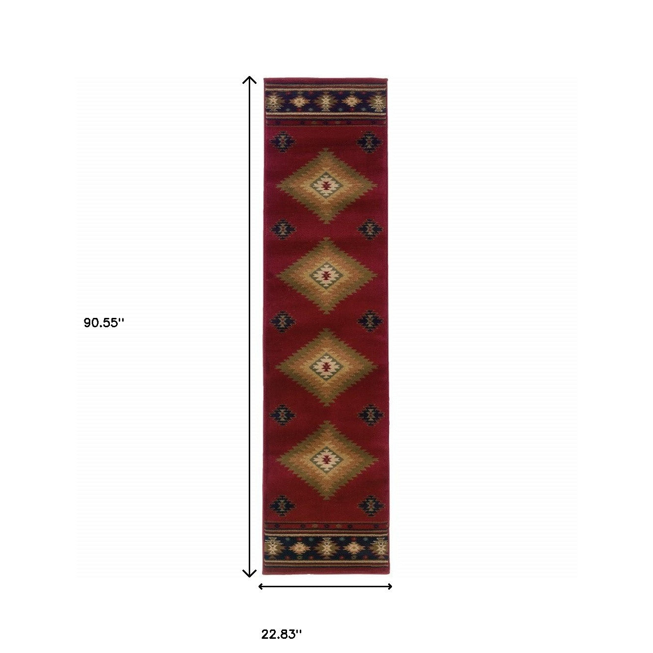 2’ X 3’ Red And Beige Ikat Pattern Scatter Rug