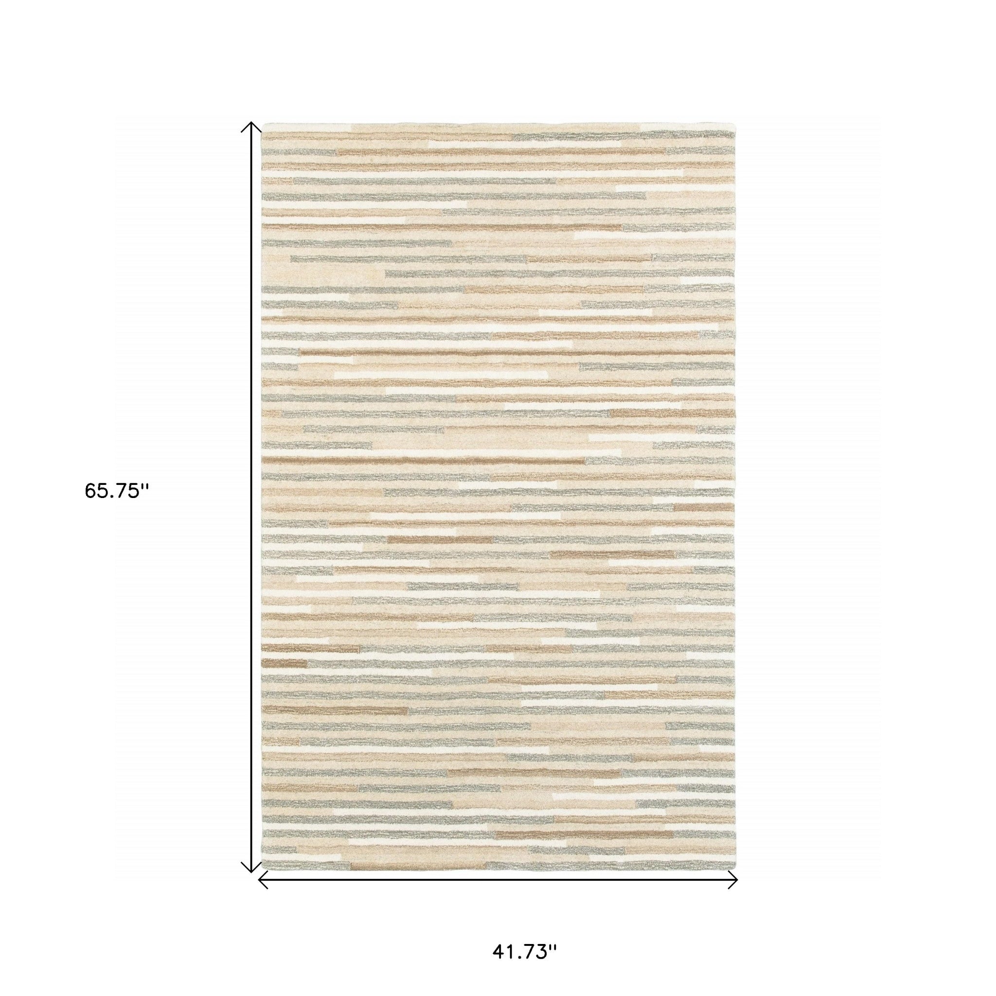 3’ X 8’ Beige And Gray Eclectic Linesrunner Rug