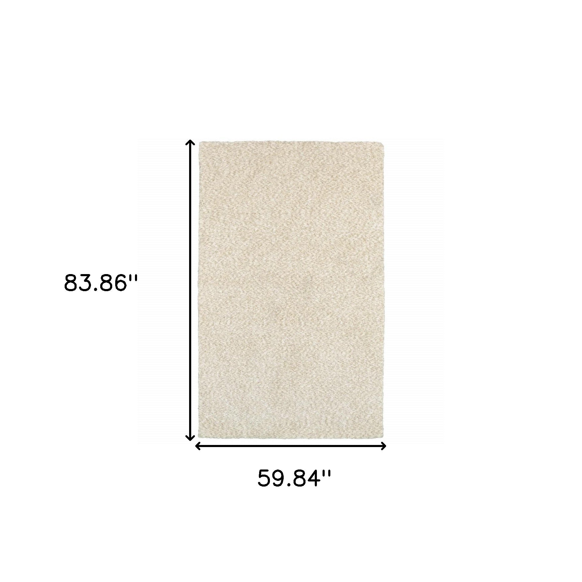 3’ X 5’ Modern Shag Ivory Indoor Area Rug