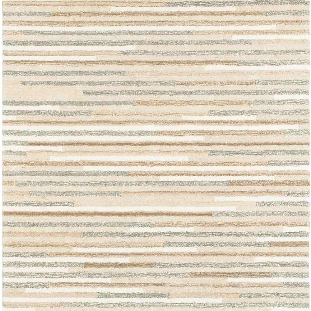 3’ X 8’ Beige And Gray Eclectic Linesrunner Rug