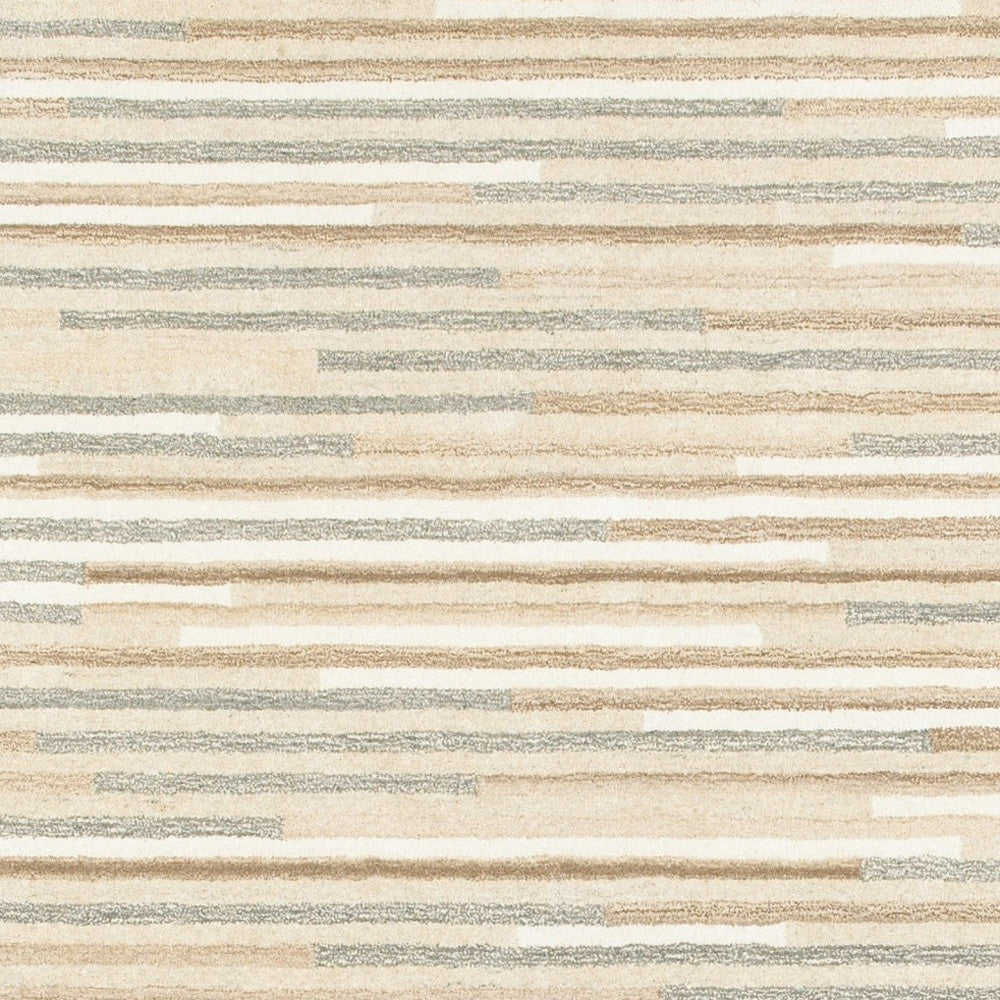 3’ X 8’ Beige And Gray Eclectic Linesrunner Rug