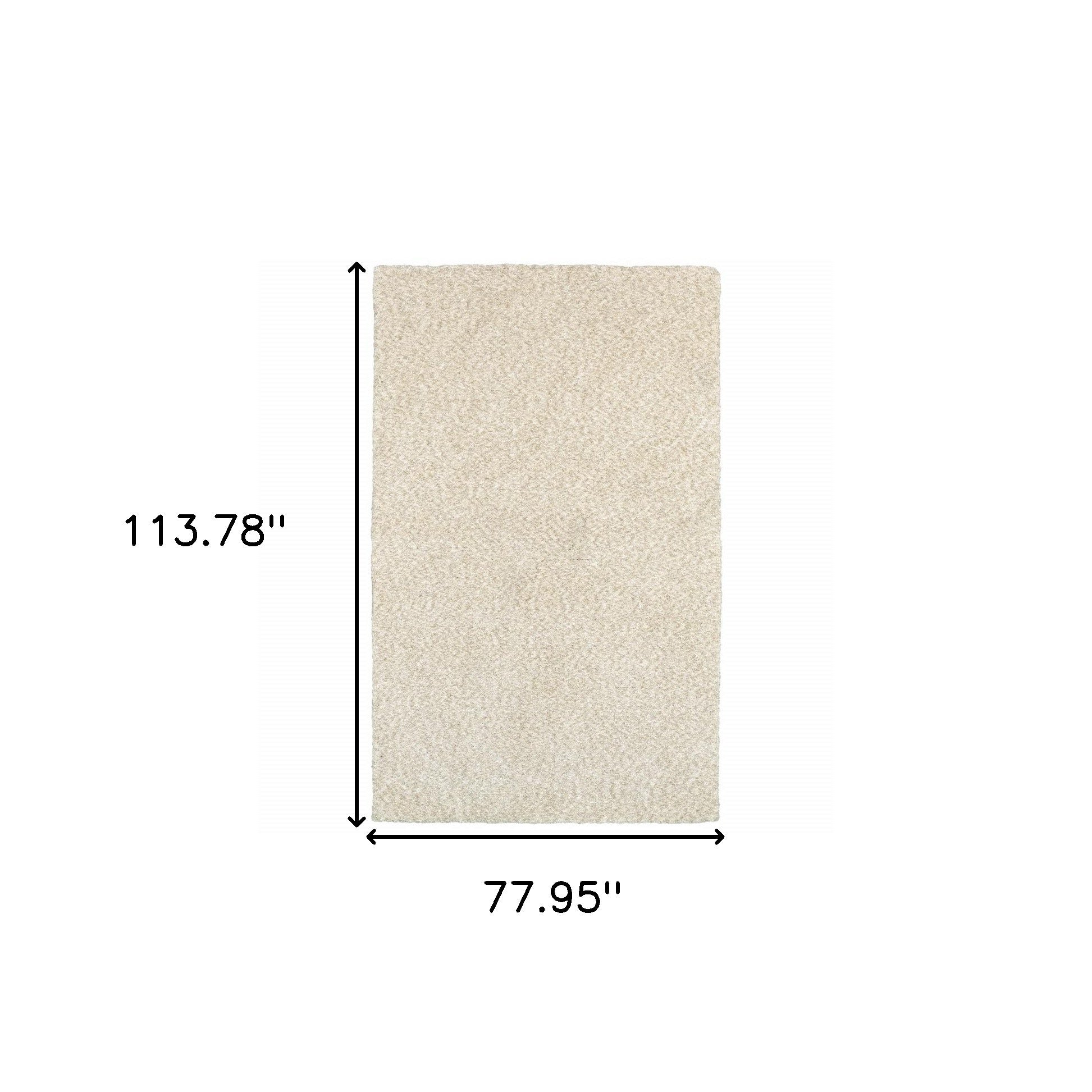 3’ X 5’ Modern Shag Ivory Indoor Area Rug