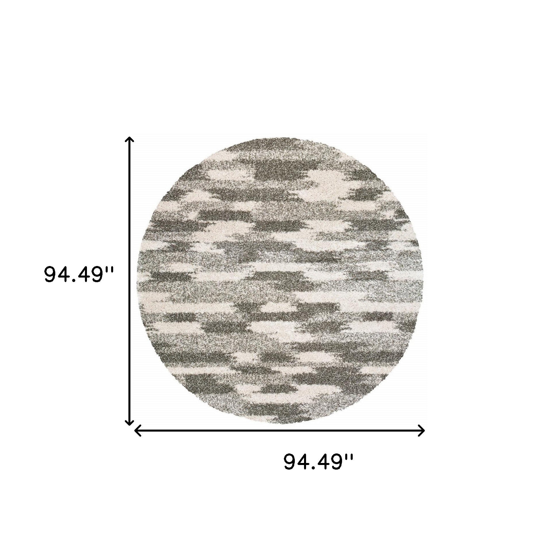 8’ X 11’ Gray And Ivory Geometric Pattern Area Rug