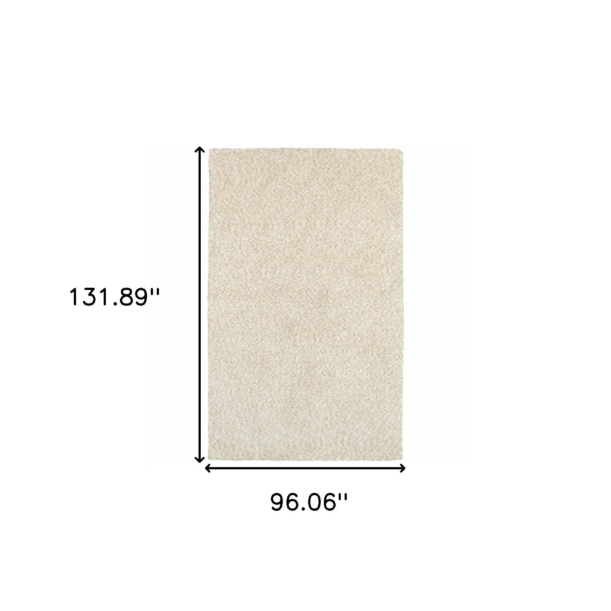 3’ X 5’ Modern Shag Ivory Indoor Area Rug