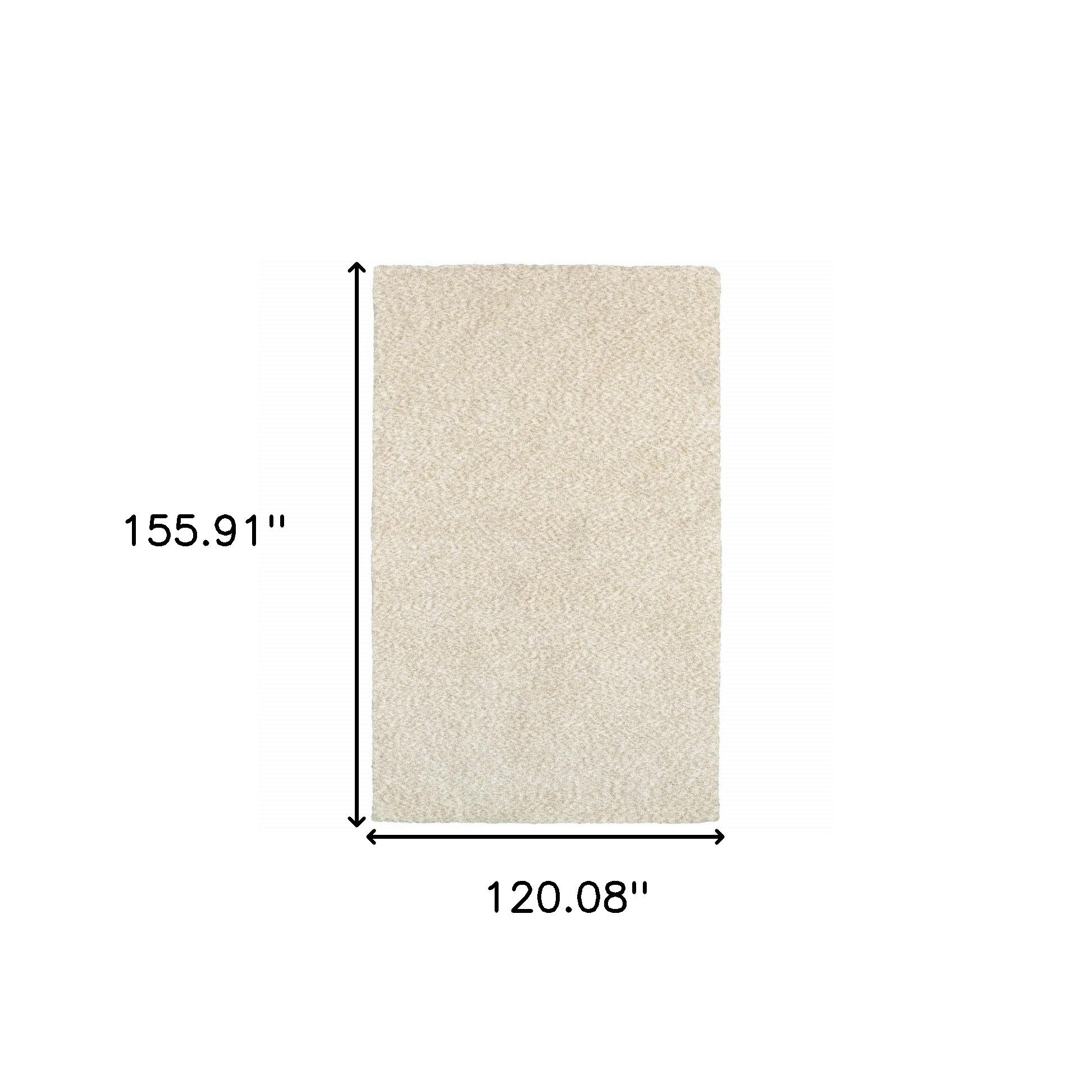 3’ X 5’ Modern Shag Ivory Indoor Area Rug