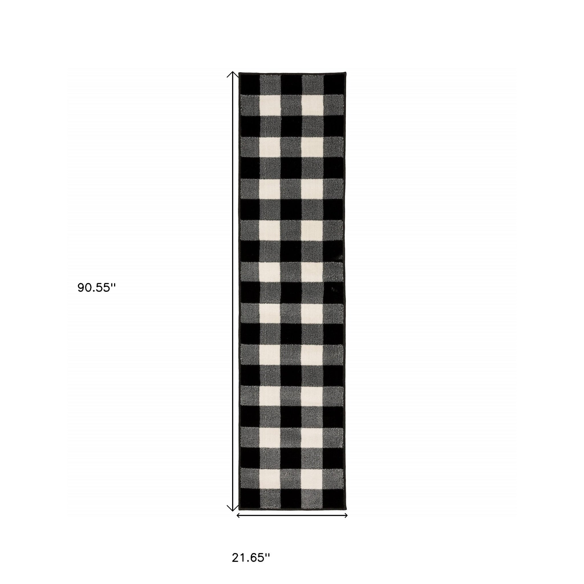 8’ X 10’ Monochromatic Gingham Pattern Indoor Area Rug