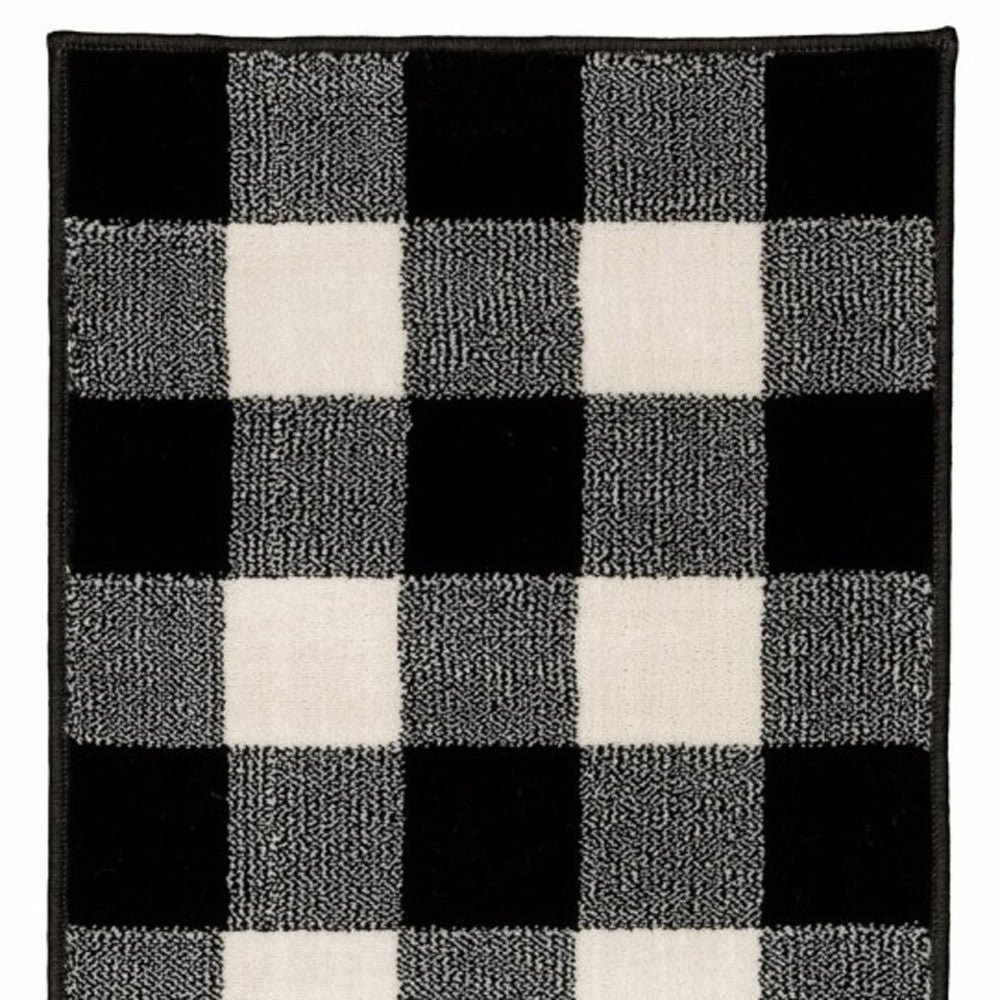 8’ X 10’ Monochromatic Gingham Pattern Indoor Area Rug