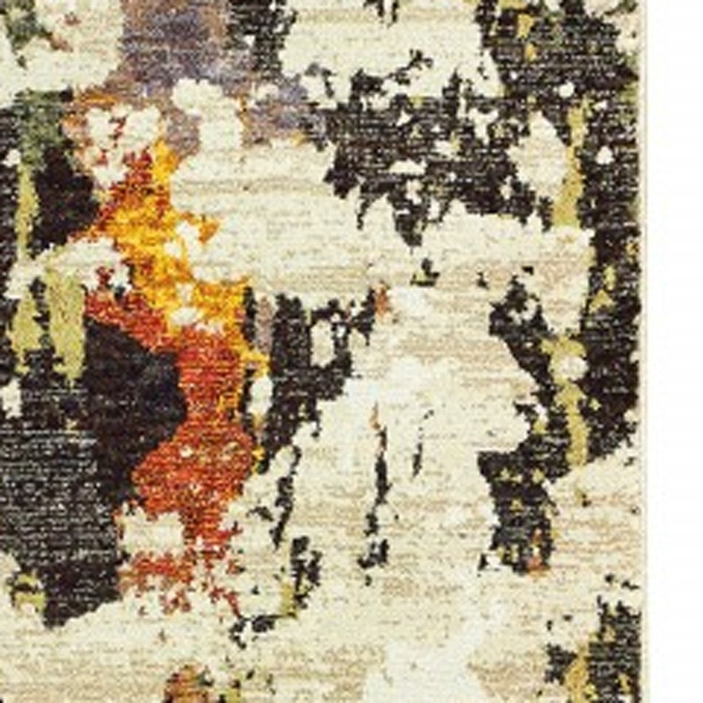 2’ X 3’ Abstract Weathered Beige And Gray Indoor Scatter Rug