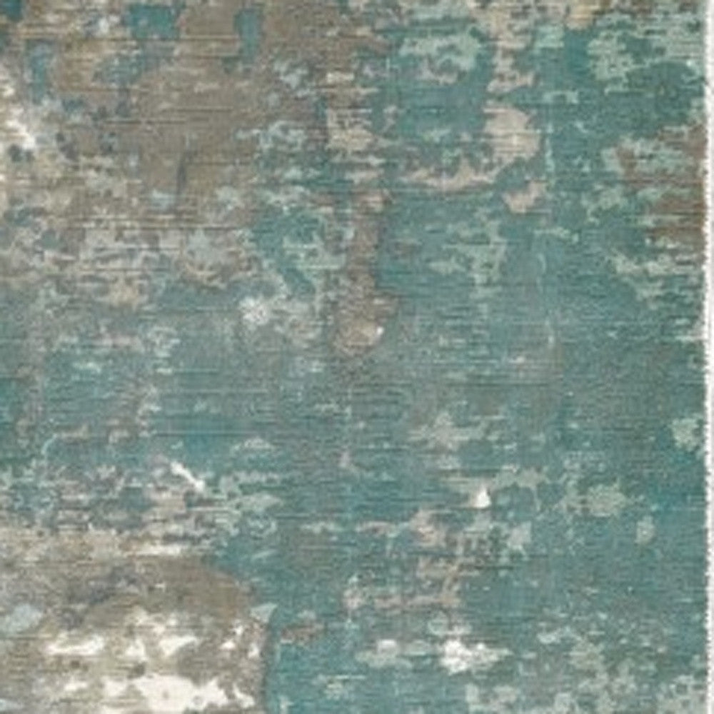 6’ X 9’ Blue And Gray Abstract Pattern Indoor Area Rug