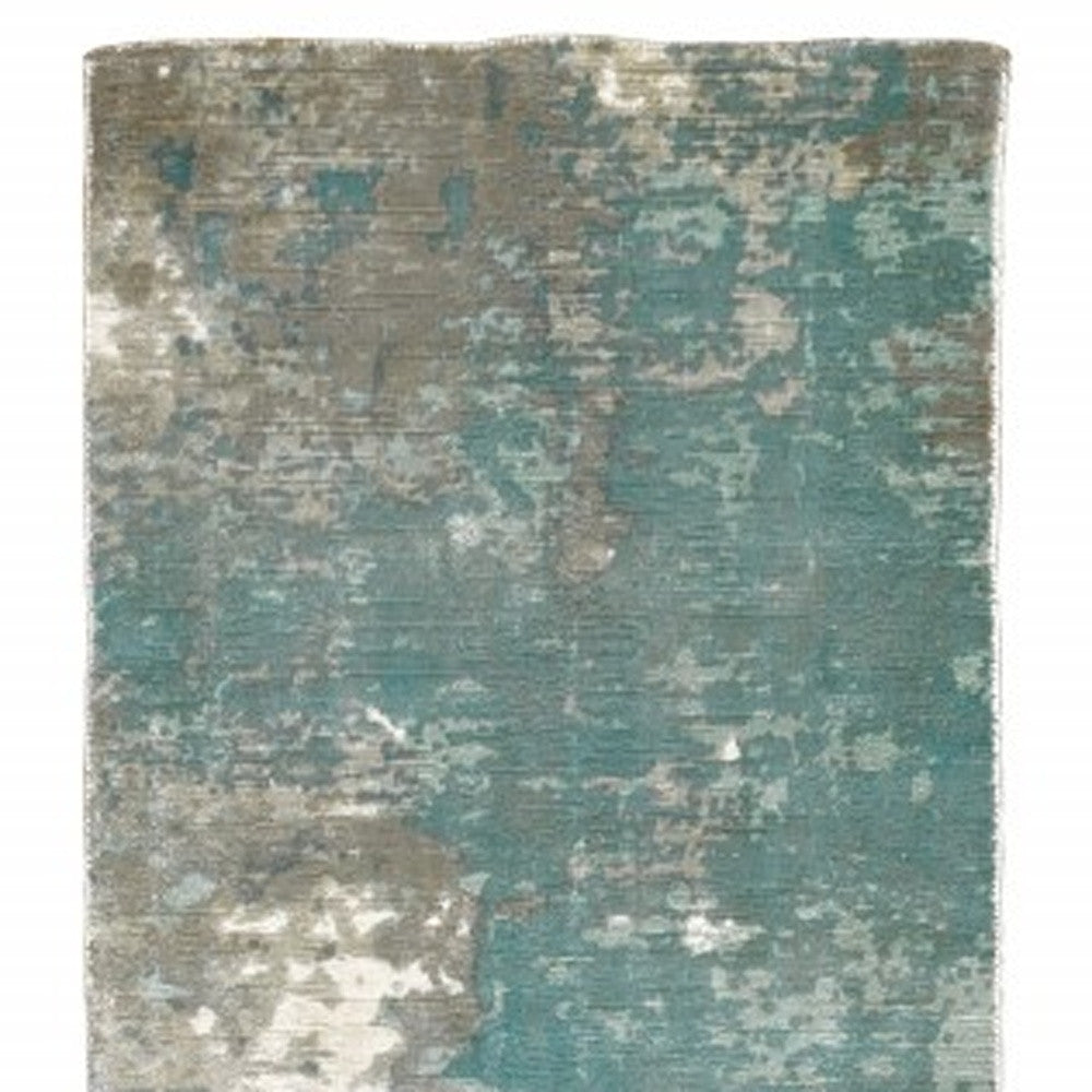 6’ X 9’ Blue And Gray Abstract Pattern Indoor Area Rug