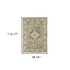 2’ X 8’ Beige And Gray Traditional Medallion Indoor Runner Rug