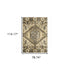 2’ X 8’ Tan And Gold Central Medallion Indoor Runner Rug