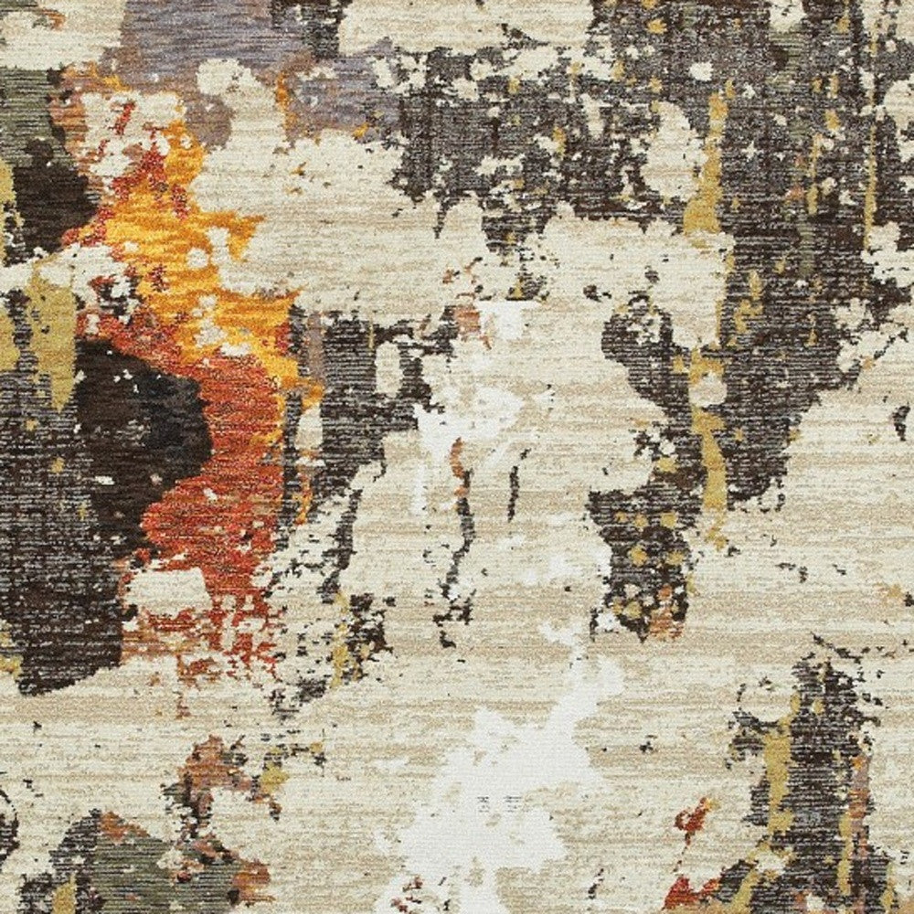 2’ X 3’ Abstract Weathered Beige And Gray Indoor Scatter Rug