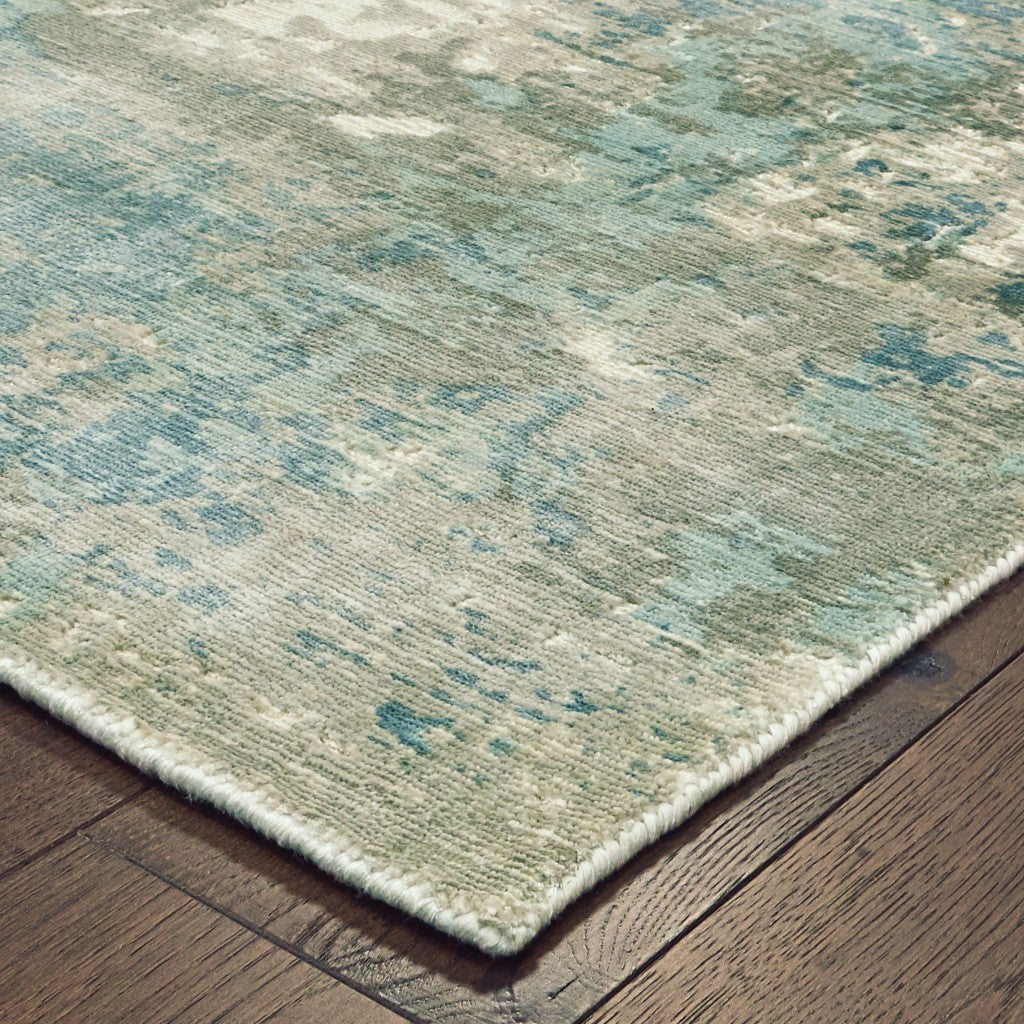 6’ X 9’ Blue And Gray Abstract Pattern Indoor Area Rug