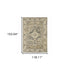 2’ X 8’ Beige And Gray Traditional Medallion Indoor Runner Rug