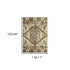 2’ X 8’ Tan And Gold Central Medallion Indoor Runner Rug