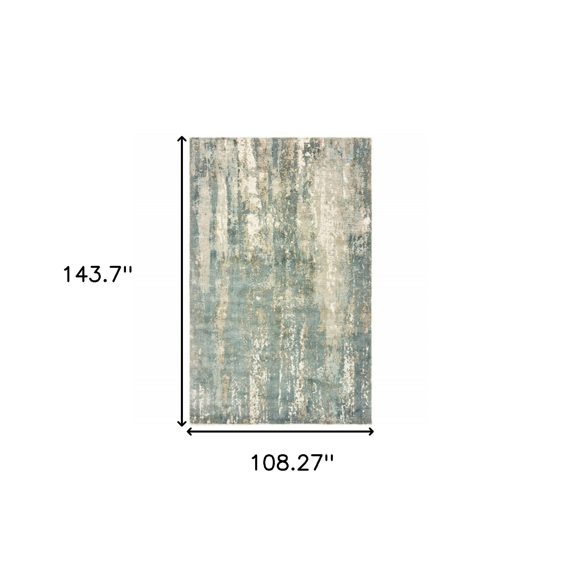 3’ X 10’ Blue And Gray Abstract Splash Indoor Runner Rug