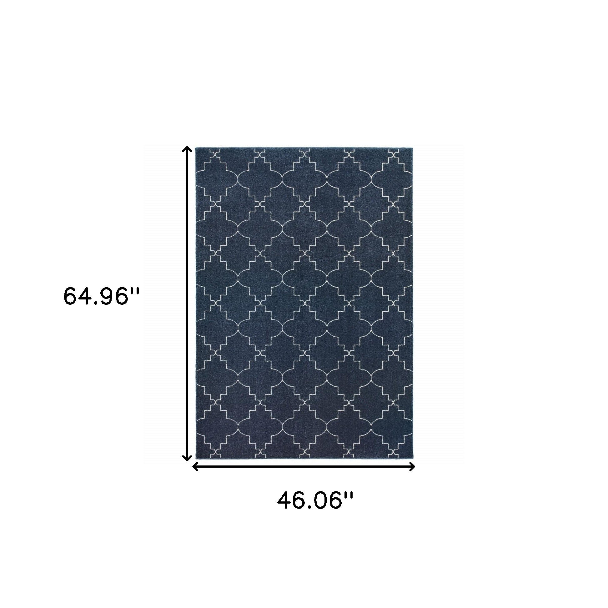 2’ X 8’ Blue And Ivory Trellis Indoor Runner Rug