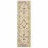 2’ X 8’ Ivory And Gold Distressed Indoor Runner Rug