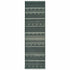 8' Black Ivory Machine Woven Geometric Indoor Runner Rug