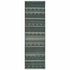 8' Black Ivory Machine Woven Geometric Indoor Runner Rug