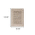 5' X 8' Beige Grey Machine Woven Oriental Indoor Arean Rug